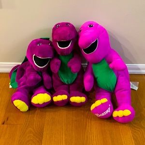 Barney stuffies + Barney back pack - all in used condition